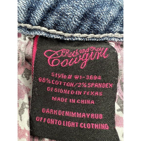 Rock and Roll Cowgirl Jeans Womens Size 32X32 Straight Leg Thick Stitches Denim - Picture 12 of 12